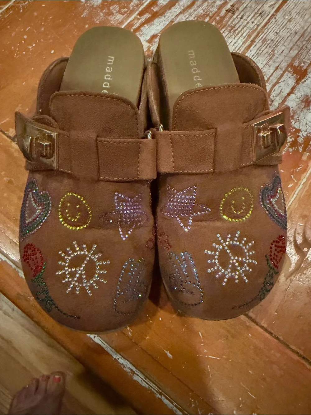 Madden Girl Kids' Brown Embellished Slip-On Clogs